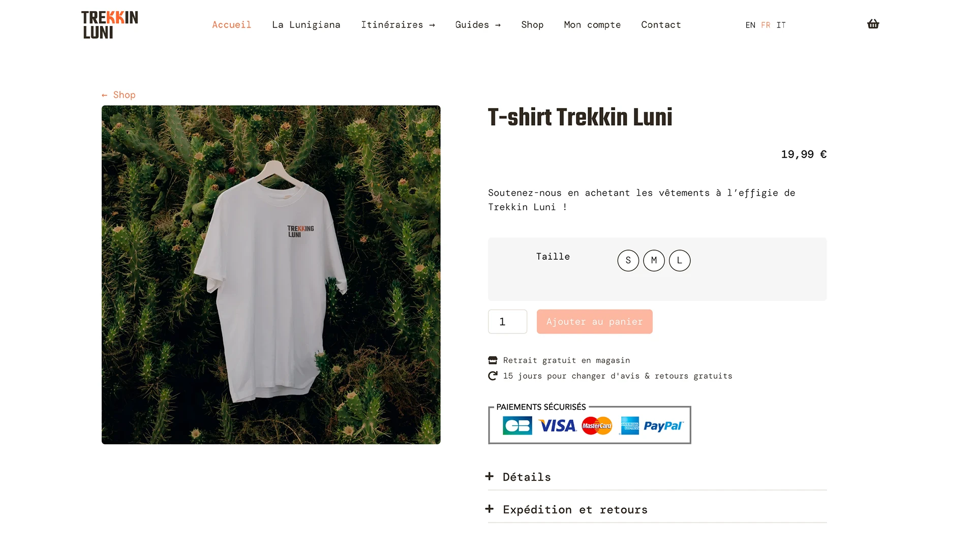 Boutique en ligne du site web de Trekkin Luni